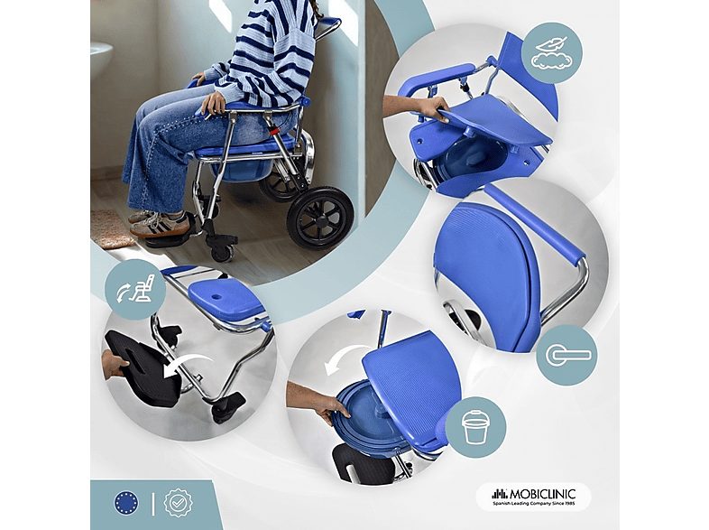 Silla de baño - MOBICLINIC Babor, 10,6 kg, Azul — foto 4