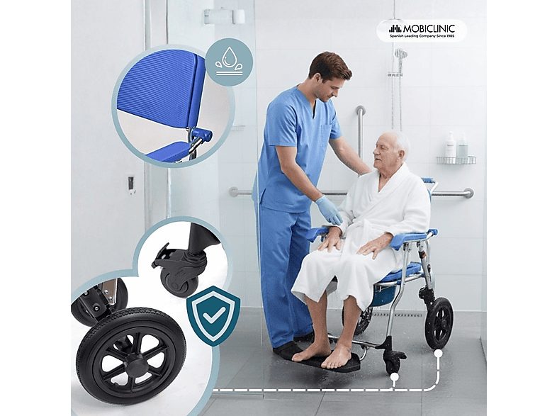 Silla de baño - MOBICLINIC Babor, 10,6 kg, Azul — foto 5