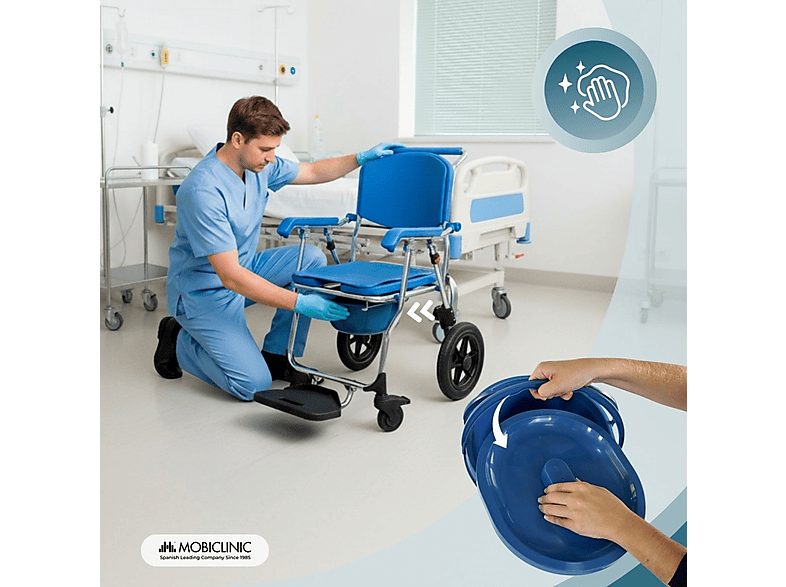 Silla de baño - MOBICLINIC Babor, 10,6 kg, Azul — foto 6
