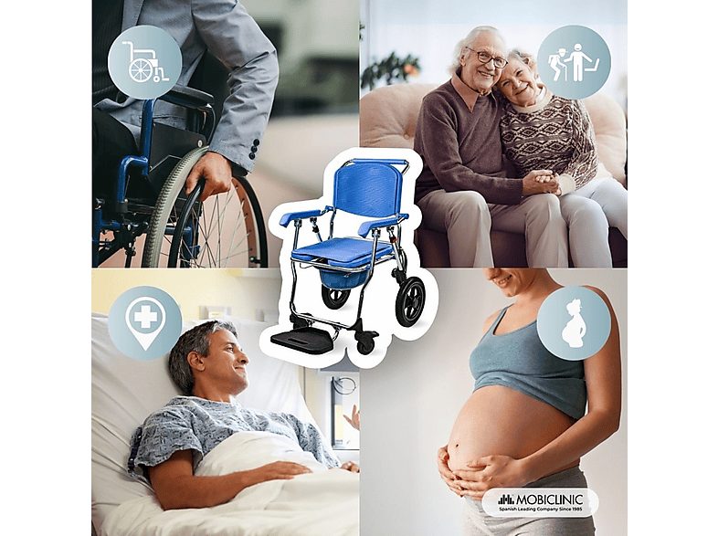 Silla de baño - MOBICLINIC Babor, 10,6 kg, Azul — foto 8