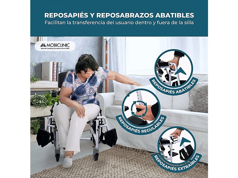 Silla de baño - MOBICLINIC Calígula, Negro — foto 6