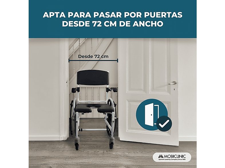 Silla de baño - MOBICLINIC Calígula, Negro — foto 9