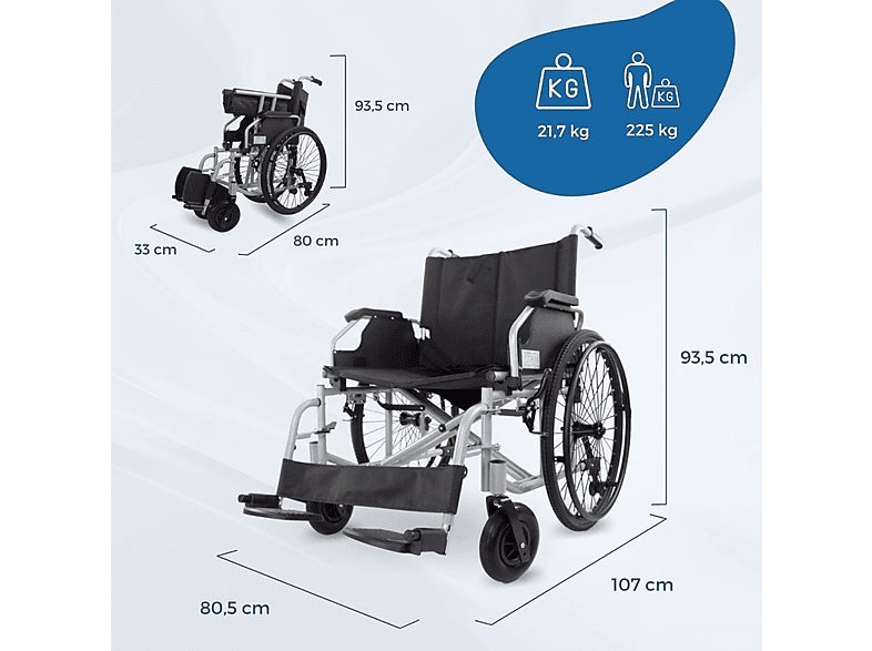 Silla de ruedas - MOBICLINIC Bariatrica, Negro — foto 2