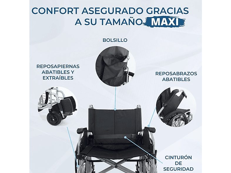 Silla de ruedas - MOBICLINIC Bariatrica, Negro — foto 7