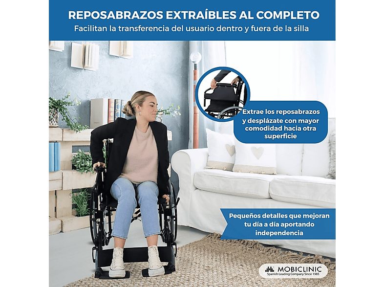 Silla de ruedas - MOBICLINIC Catedral, Negro — foto 3