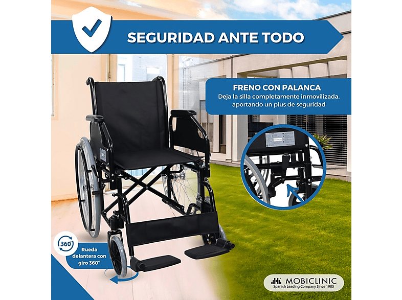 Silla de ruedas - MOBICLINIC Catedral, Negro — foto 8