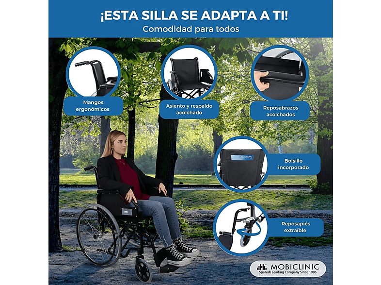 Silla de ruedas - MOBICLINIC Catedral, Negro — foto 9