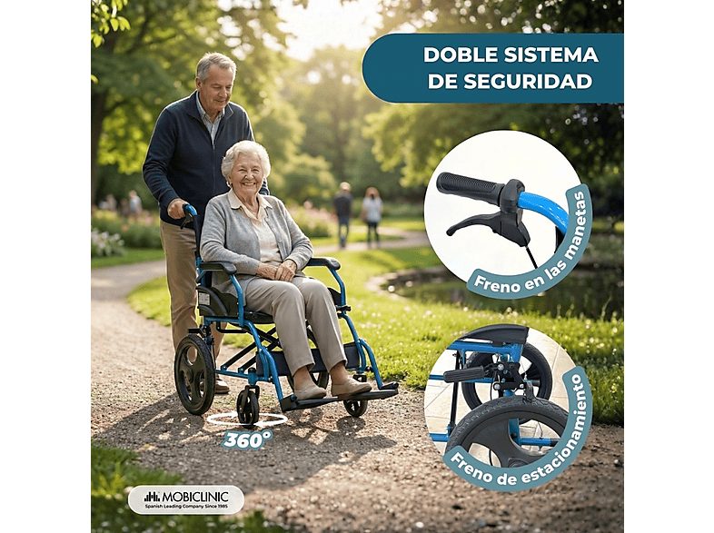 Silla de ruedas - MOBICLINIC Faraón, Azul — foto 4