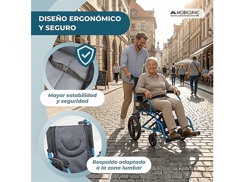 Silla de ruedas - MOBICLINIC Faraón, Azul — foto 6