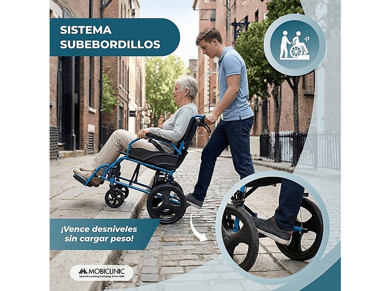 Silla de ruedas - MOBICLINIC Faraón, Azul — foto 8