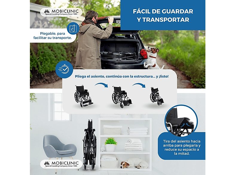 Silla de ruedas - MOBICLINIC Giralda, Gris — foto 3