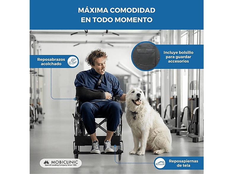 Silla de ruedas - MOBICLINIC Giralda, Gris — foto 6