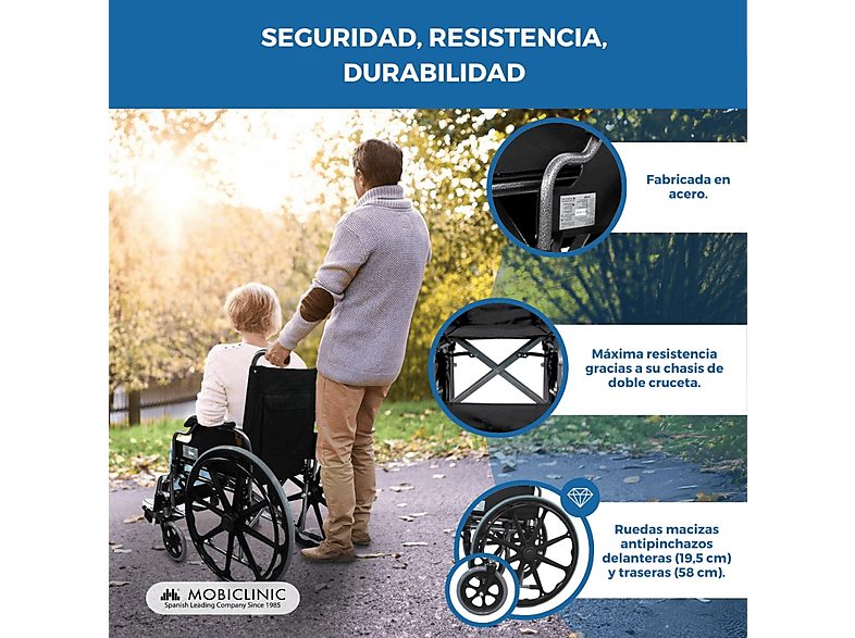 Silla de ruedas - MOBICLINIC Giralda, Gris — foto 7