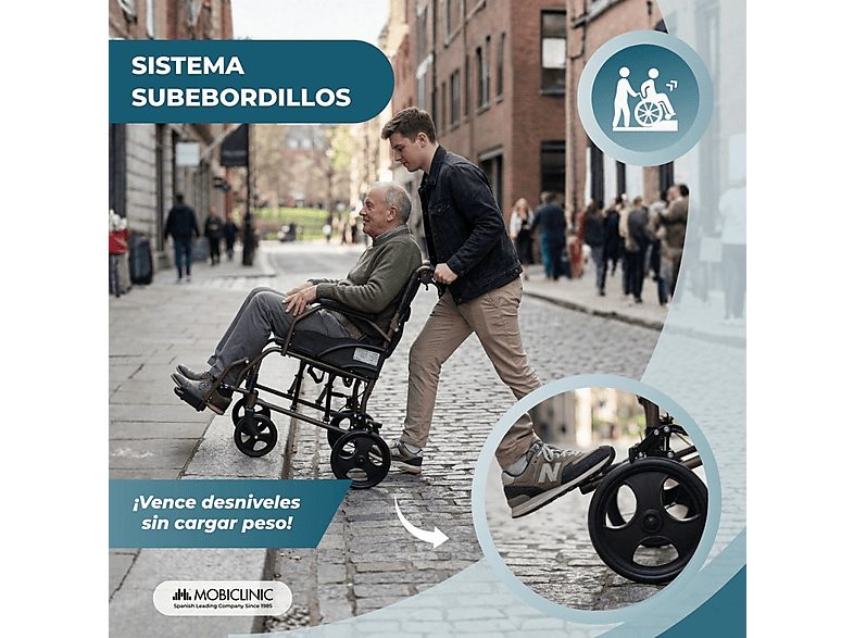 Silla de ruedas - MOBICLINIC Kefren, Gris — foto 8