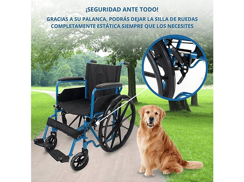 Silla de ruedas - MOBICLINIC Marsella, Azul — foto 7