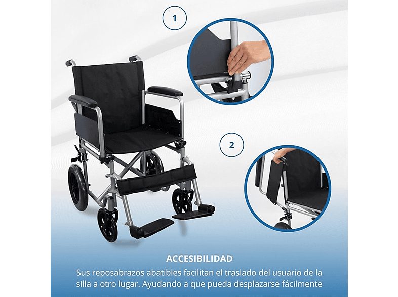Silla de ruedas - MOBICLINIC Marsella, Gris — foto 6