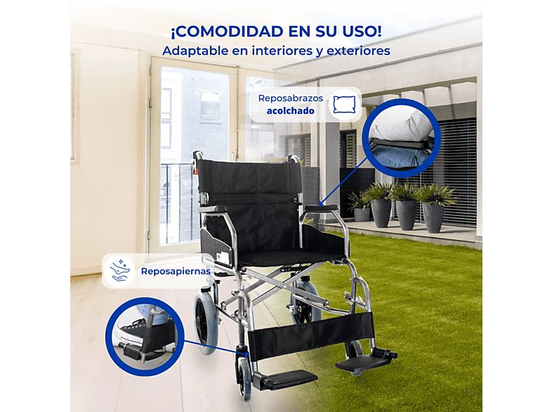 Silla de ruedas - MOBICLINIC Museo, Gris — foto 7