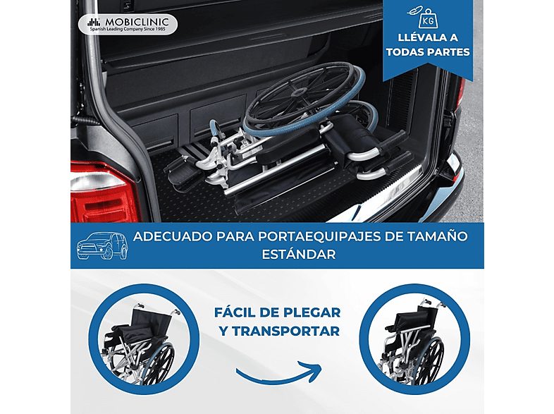 Silla de ruedas - MOBICLINIC Opera, Gris — foto 4