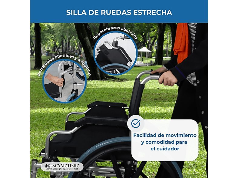 Silla de ruedas - MOBICLINIC Opera, Gris — foto 7