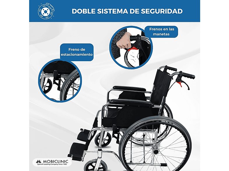 Silla de ruedas - MOBICLINIC Palacio, Gris — foto 4