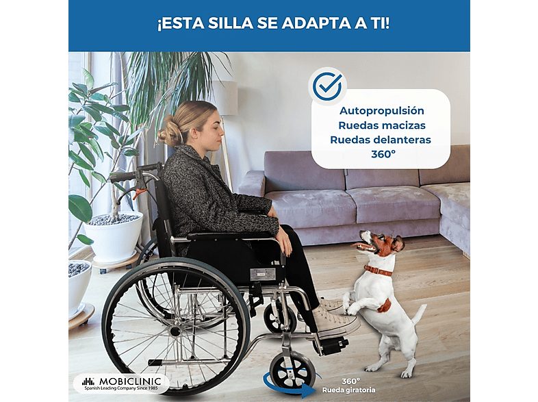 Silla de ruedas - MOBICLINIC Palacio, Gris — foto 5