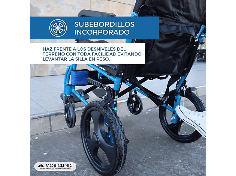 Silla de ruedas - MOBICLINIC Piramide, Azul — foto 6