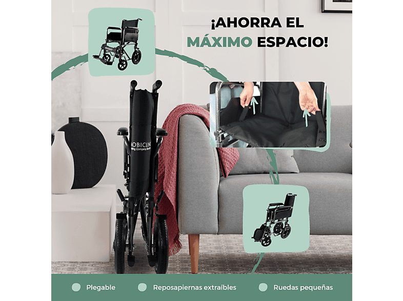 Silla de ruedas - MOBICLINIC S230, Negro — foto 5