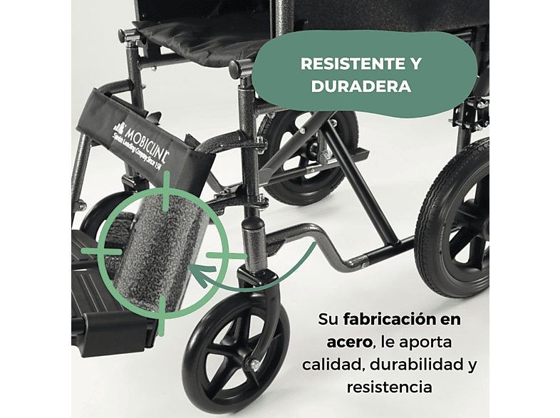 Silla de ruedas - MOBICLINIC S230, Negro — foto 7