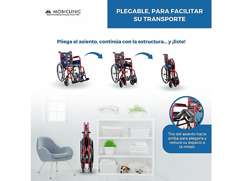 Silla de ruedas - MOBICLINIC Teatro, Rojo — foto 3