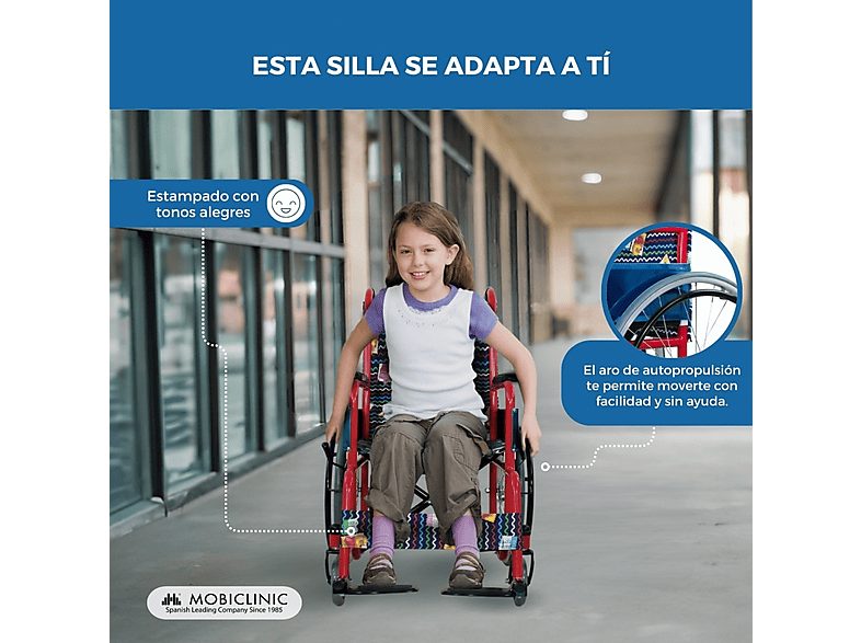 Silla de ruedas - MOBICLINIC Teatro, Rojo — foto 5