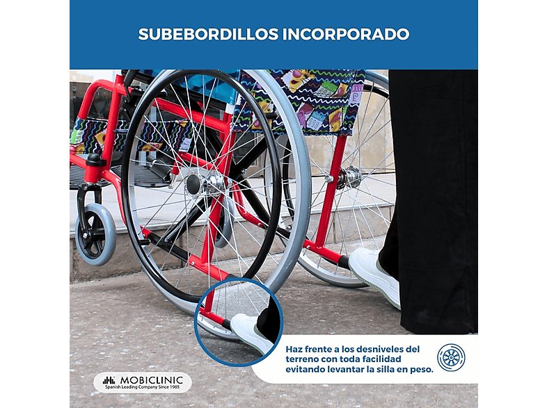 Silla de ruedas - MOBICLINIC Teatro, Rojo — foto 8