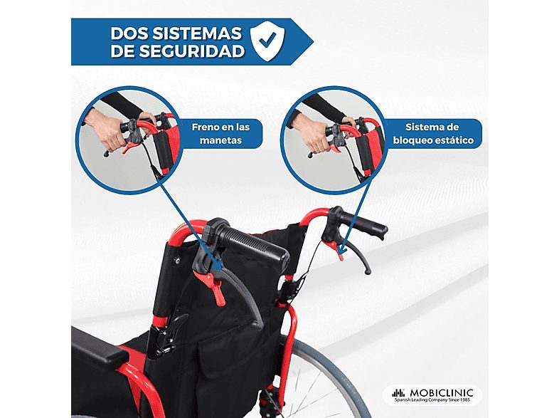 Silla de ruedas - MOBICLINIC Torre, Rojo — foto 5