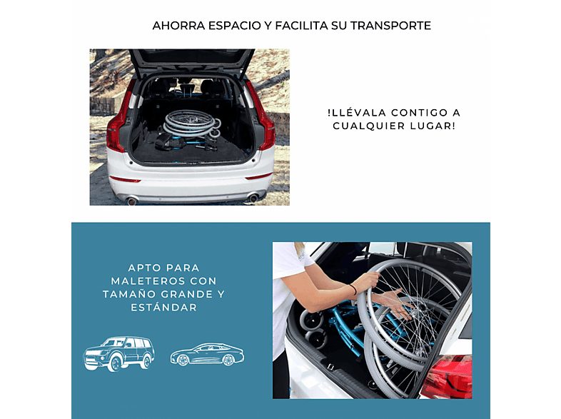 Silla de ruedas - MOBICLINIC Venecia, Turquesa — foto 4