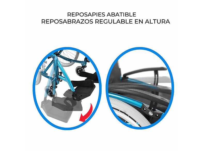 Silla de ruedas - MOBICLINIC Venecia, Turquesa — foto 7