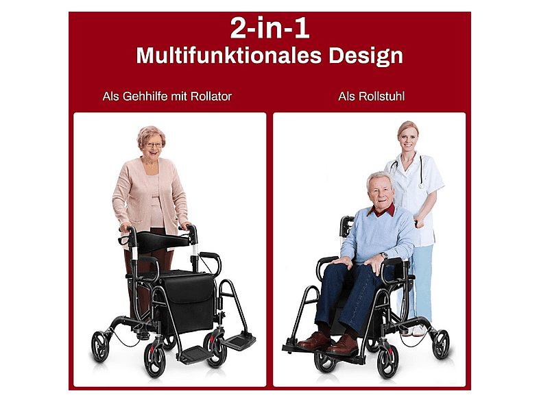 Silla de ruedas - NORTHIO 83773, Negro — foto 3