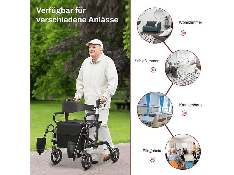 Silla de ruedas - NORTHIO 83773, Negro — foto 4