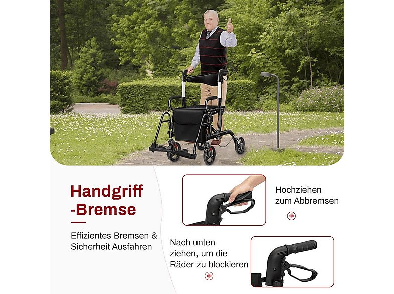 Silla de ruedas - NORTHIO 83773, Negro — foto 5