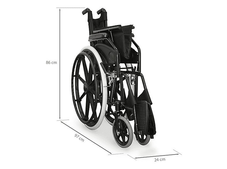Silla de ruedas - WELLCORE WLLC1125, Negro — foto 4