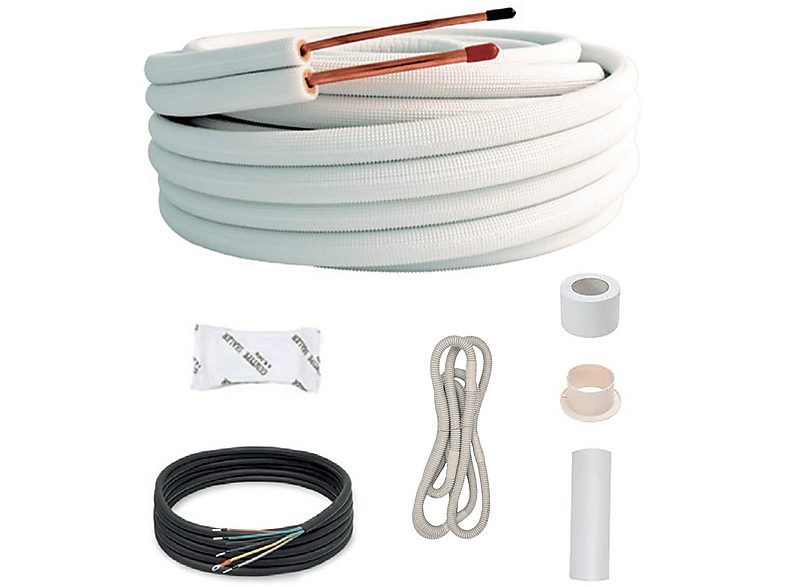 SANNOVER Soporte de aire acondicionado  - Kit Tubo preaislado 20 SANNOVER, blanco