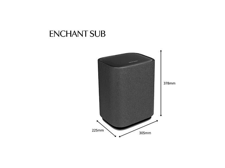 Subwoofer - Harman Kardon Enchant Subwoofer, Conexión inalámbrica, 400 W, Graves Superiores, Compatible con las barras Enchant 900 y 1100, Negro — foto 2