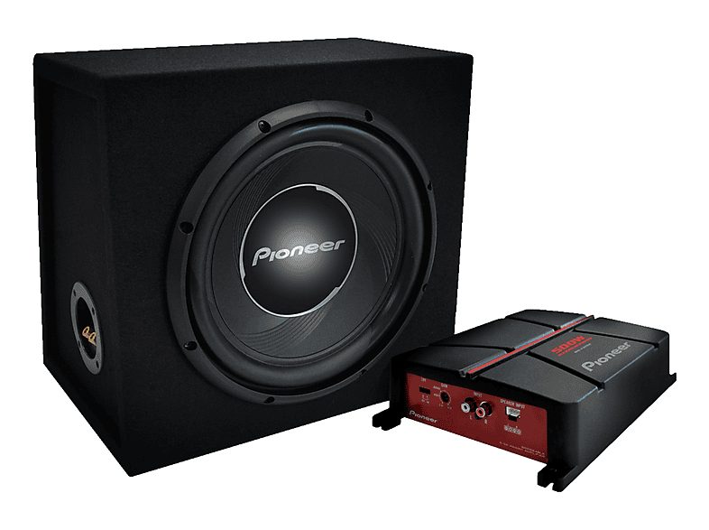 Subwoofer - PIONEER GXT-3730B-SET, 2 canales, Blanco