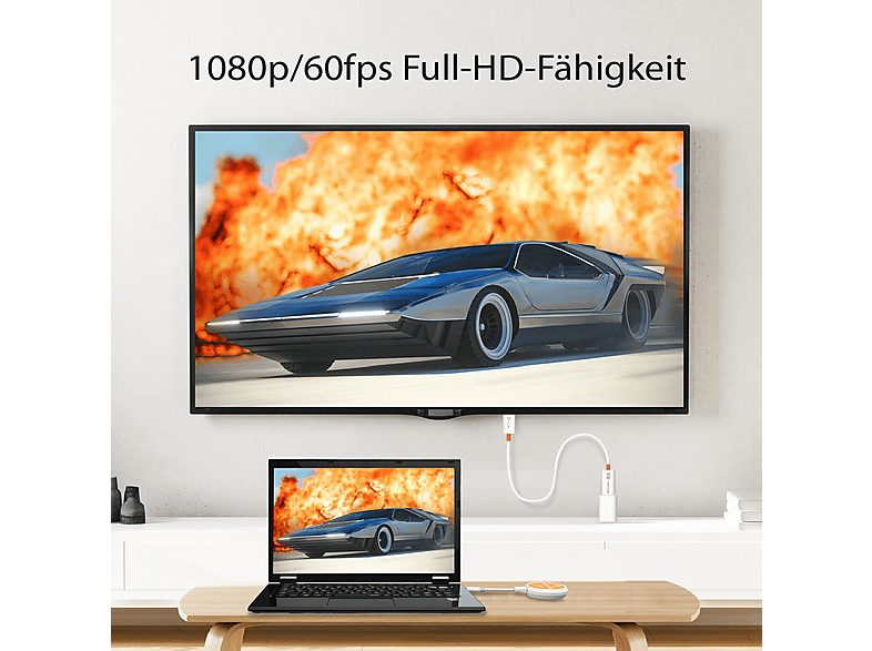 Transmisor de señal  - JVAW62-N ScreenCast USB-C J5CREATE, Blanco y Naranja — foto 6