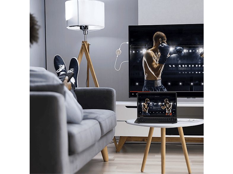 Transmisor de señal  - JVAW75-N HDMI 4K ScreenCast J5CREATE, Blanco / gris — foto 4