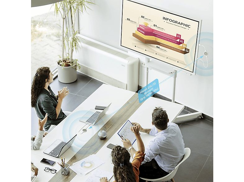 Transmisor de señal  - JVAW75-N HDMI 4K ScreenCast J5CREATE, Blanco / gris — foto 5