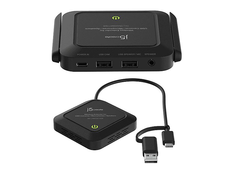Transmisor de señal  - JVW120-N para Cámaras USB / Micrófonos / Altavoces J5CREATE, Negro — foto 3