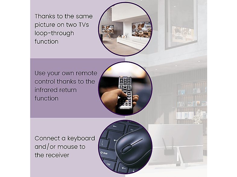 Transmisor de señal  - TV Anywhere Wireless 4K MARMITEK, Negro — foto 3