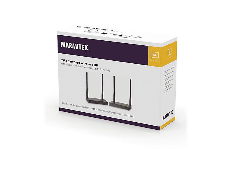 MARMITEK Transmisor de señal  - TV Anywhere Wireless HD MARMITEK, Negro