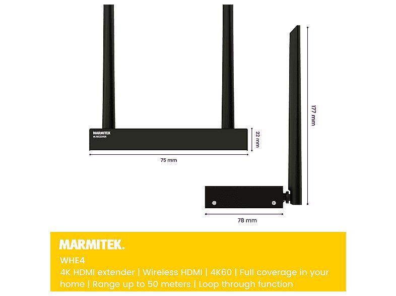 Transmisor de señal  - WHE4 MARMITEK, Negro — foto 5